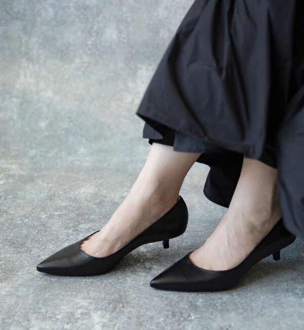 quaranciel「quaranciel: レザー ヒール パンプス」|パンプス|ブラック