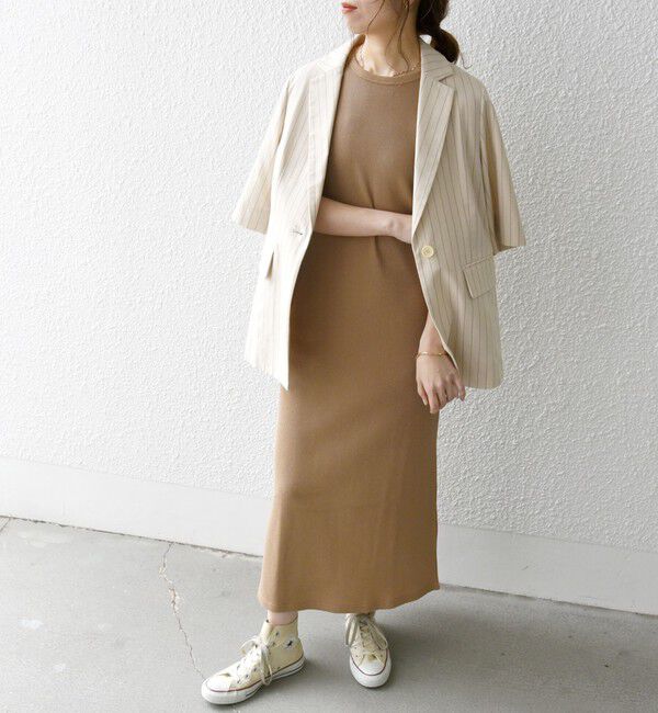 SHIPS any「SHIPS any:〈洗濯機可能〉ワッフル タンク ロング ワンピース」|ワンピース|