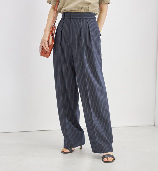 SHIPS for women「〈手洗い可能〉2タック トラウザー パンツ」|その他|ネイビー