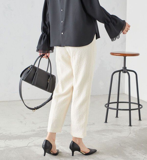 SHIPS for women「〈手洗い可能〉フクレ ジャカード テーパード パンツ」|その他|