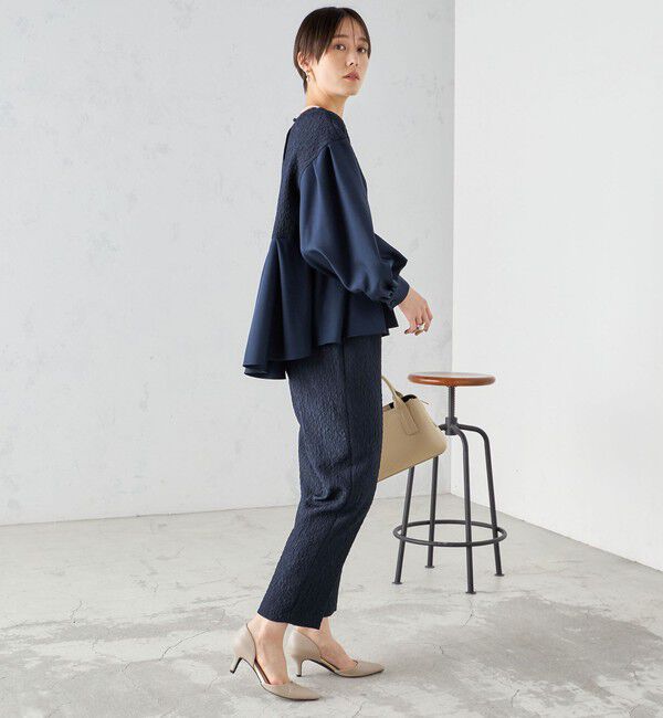 SHIPS for women「〈手洗い可能〉フクレ ジャカード テーパード パンツ」|その他|