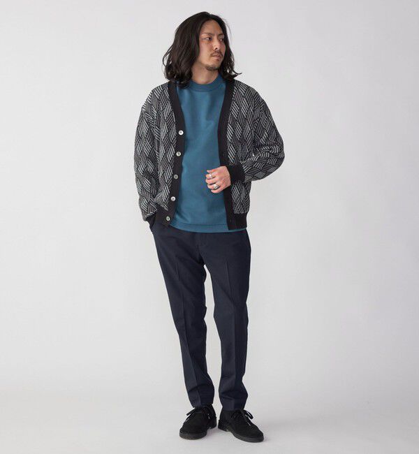 SHIPS「SHIPS: 〈手洗い可能〉ジオメトリック ジャカード カーディガン」|カーディガン|