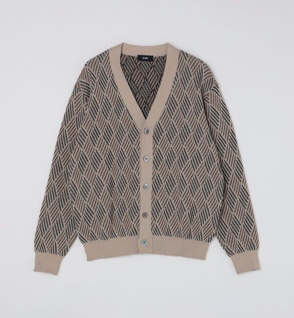 SHIPS「SHIPS: 〈手洗い可能〉ジオメトリック ジャカード カーディガン」|カーディガン|