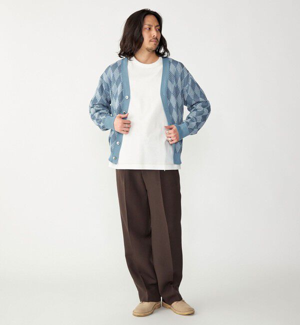 SHIPS「SHIPS: 〈手洗い可能〉ジオメトリック ジャカード カーディガン」|カーディガン|