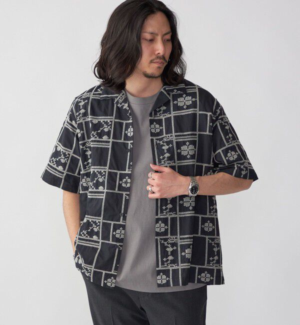 SHIPS「SHIPS: エンブロイダリー オープンカラー シャツ」|シャツ・ブラウス|