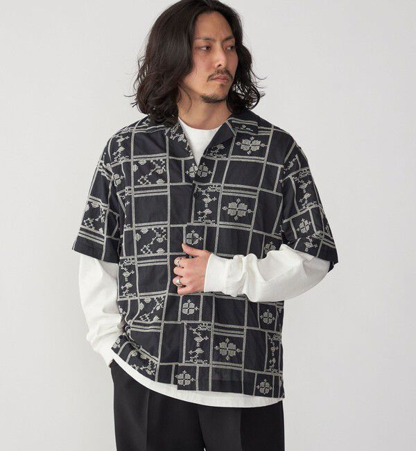 SHIPS「SHIPS: エンブロイダリー オープンカラー シャツ」|シャツ・ブラウス|