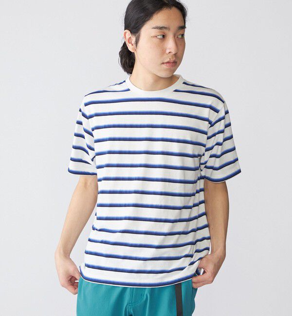 SHIPS「SHIPS: TEXBRID(R) リネン グラデーション ボーダー Tシャツ」|Tシャツ・カットソー|ナチュラル