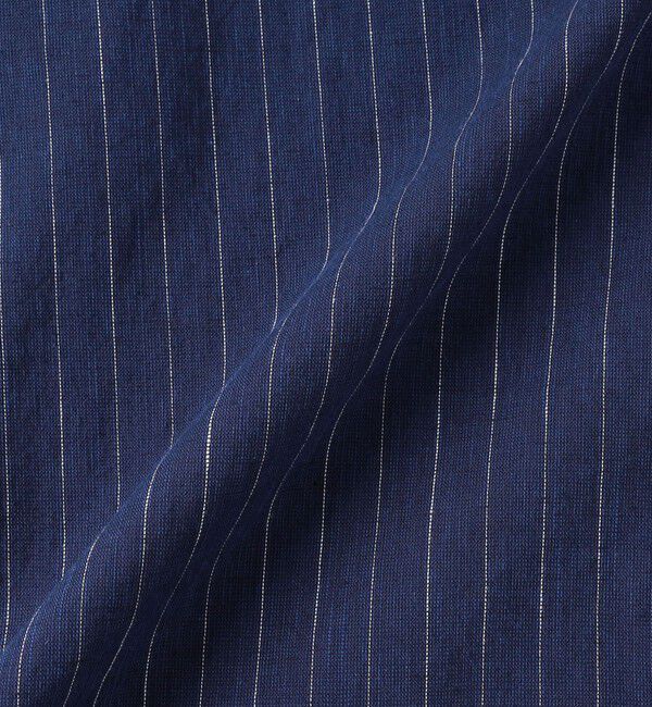 SHIPS any「SHIPS any: 〈洗濯機可能〉コットン / リネン ブルー ストライプ 7分袖 レギュラー シャツ◇」|シャツ・ブラウス|