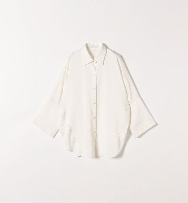 SHIPS any「SHIPS any:〈手洗い可能〉ラフ サテン ビック シルエット シャツ」|シャツ・ブラウス|