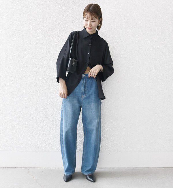 SHIPS any「SHIPS any:〈手洗い可能〉ラフ サテン ビック シルエット シャツ」|シャツ・ブラウス|