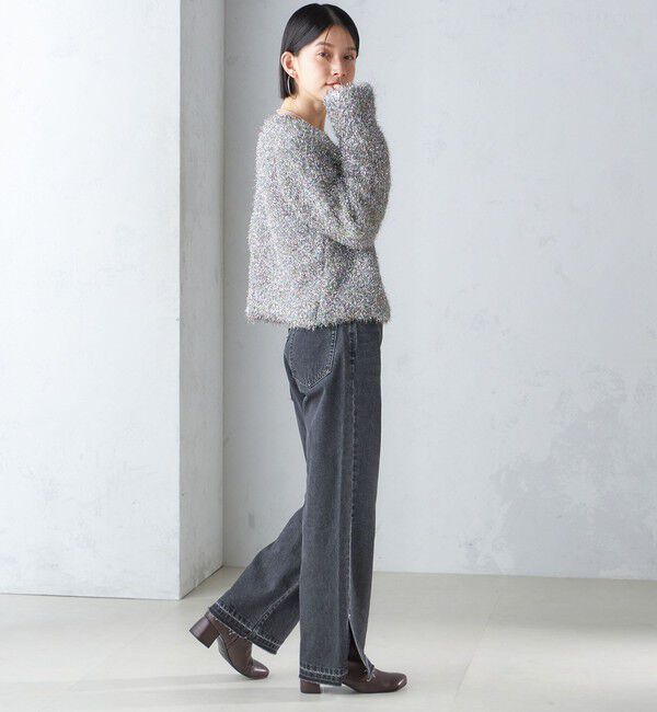 SHIPS for women「〈手洗い可能〉ラメ ニット 配色 カーディガン」|カーディガン|