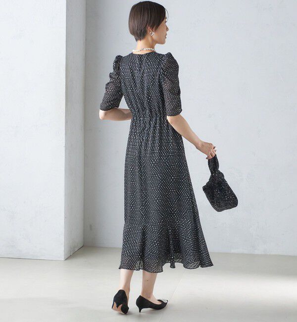 SHIPS for women「troisiemeCHACO:カット ジャカード ワンピース（セレモニー対応可）」|ワンピース|