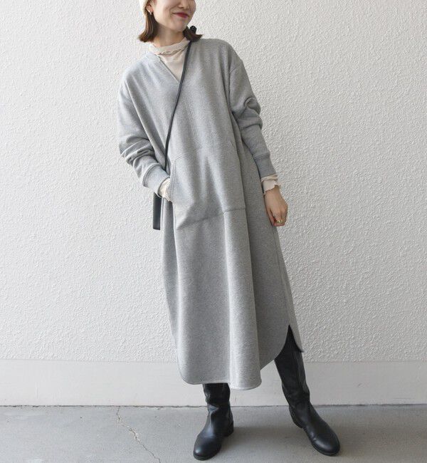 SHIPS any「【WEB限定】SHIPS any: USA コットン 裏起毛 ポケット スウェット ワンピース」|ワンピース|