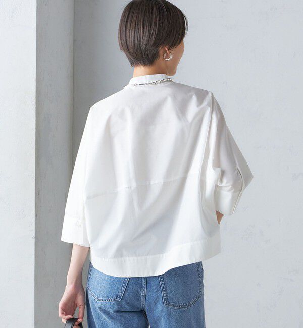 SHIPS for women「〈手洗い可能〉コットン ポリエステル ピンタック 羽織 ブラウス」|シャツ・ブラウス|
