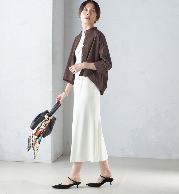 SHIPS for women「〈手洗い可能〉コットン ポリエステル ピンタック 羽織 ブラウス」|シャツ・ブラウス|