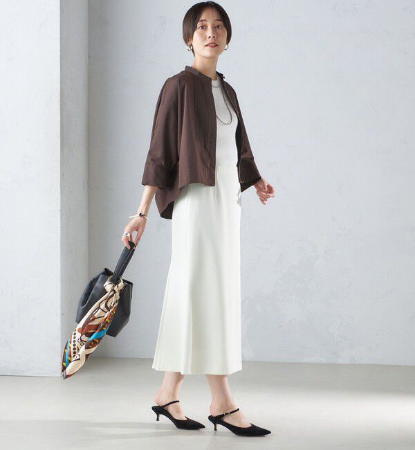 SHIPS for women「〈手洗い可能〉コットン ポリエステル ピンタック 羽織 ブラウス」|シャツ・ブラウス|