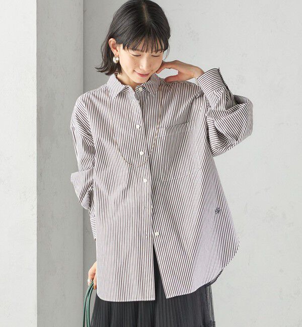 SHIPS for women「〈洗濯機可能〉ピン オックス 刺繍 シャツ」|シャツ・ブラウス|