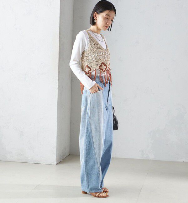 SHIPS for women「パッチワーク カーブ デニム」|デニム|