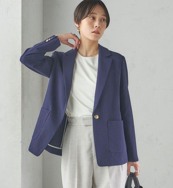 SHIPS for women「〈手洗い可能〉ストレッチ混 シングル 1ボタン テーラード ジャケット」|テーラードジャケット|