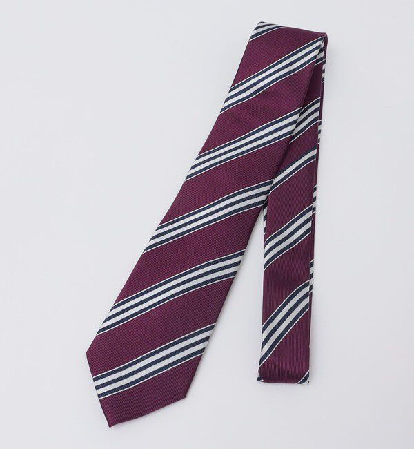 SHIPS Colors 「SHIPS Colors:シルク ストライプ ネクタイ 2◇」|ネクタイ・蝶ネクタイ|ワイン