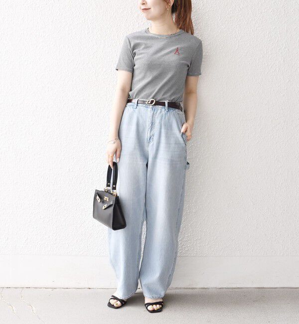 SHIPS any「【SHIPS any別注】PETIT BATEAU: ロゴ プリント コンパクト ボーダー TEE 25SS」|Tシャツ・カットソー|