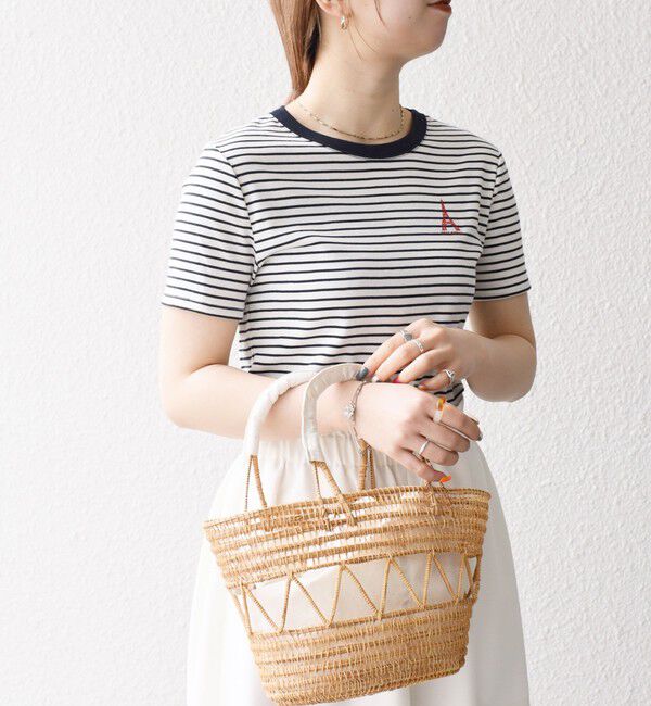 SHIPS any「【SHIPS any別注】PETIT BATEAU: ロゴ プリント コンパクト ボーダー TEE 25SS」|Tシャツ・カットソー|