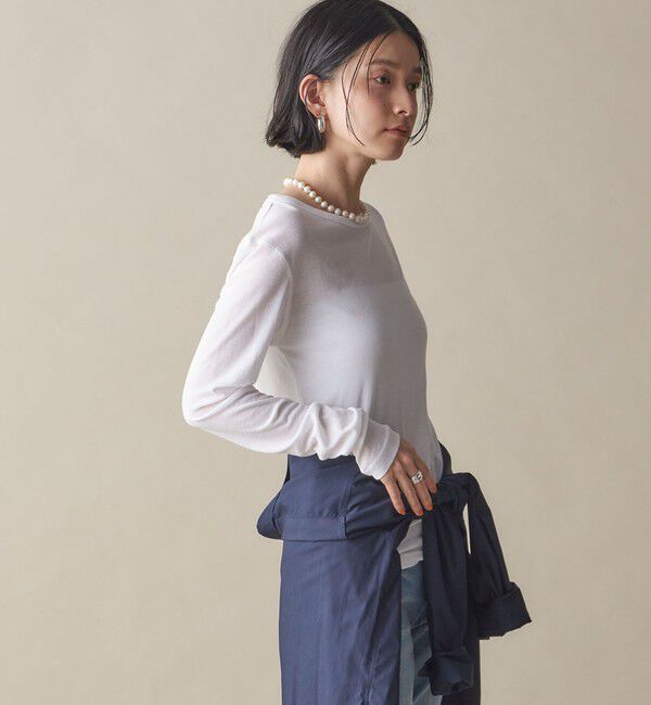 SHIPS for women「SHIPS NINE CASE:〈洗濯機可能〉ロゴ ロング スリーブ TEE」|Tシャツ・カットソー|