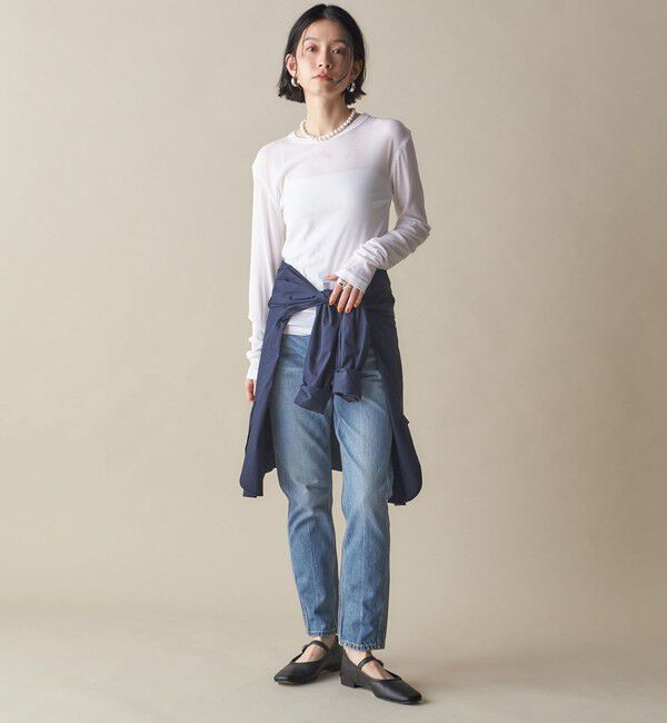 SHIPS for women「SHIPS NINE CASE:〈洗濯機可能〉ロゴ ロング スリーブ TEE」|Tシャツ・カットソー|