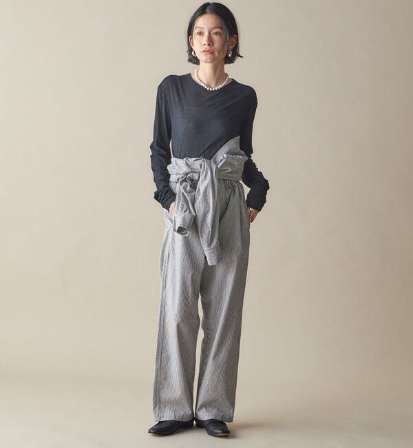 SHIPS for women「SHIPS NINE CASE:〈洗濯機可能〉ロゴ ロング スリーブ TEE」|Tシャツ・カットソー|