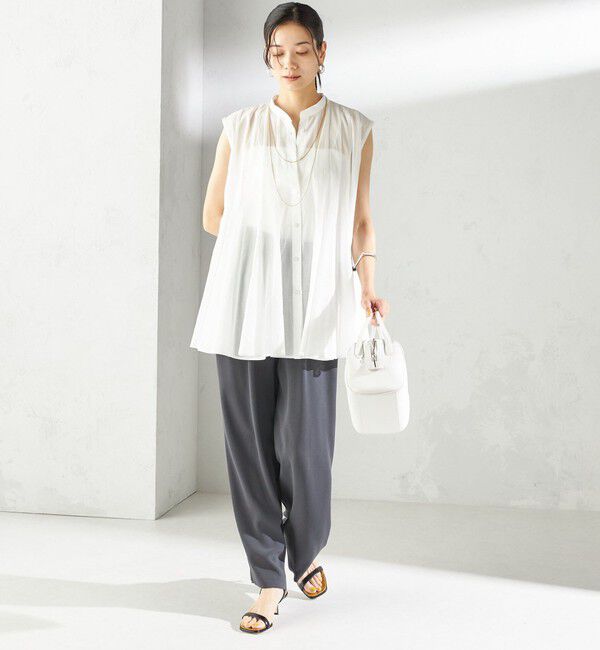 SHIPS for women「〈接触冷感 / 手洗い可能〉アセテート混 バック サテン ワイド パンツ」|その他|
