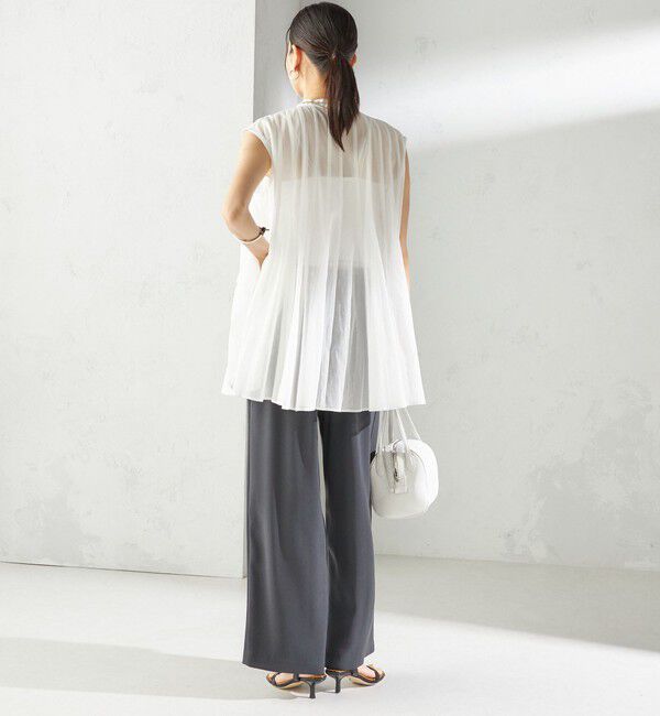 SHIPS for women「〈接触冷感 / 手洗い可能〉アセテート混 バック サテン ワイド パンツ」|その他|