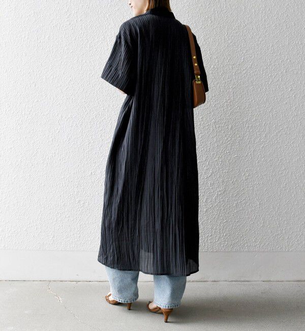 SHIPS any「SHIPS any:〈洗濯機可能〉ピンタック ジャカード シャツ ワンピース」|ワンピース|