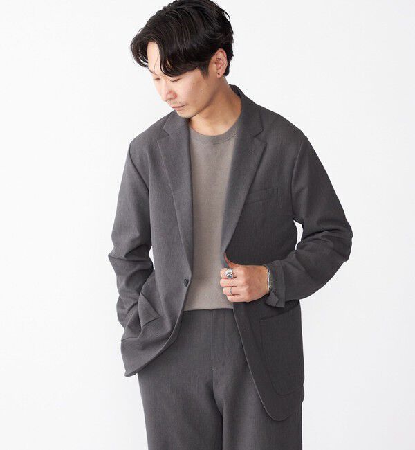SHIPS「SHIPS:〈セットアップ対応/手洗い可能〉RIRANCHA(R) 2ボタン ジャケット」|テーラードジャケット|グレー