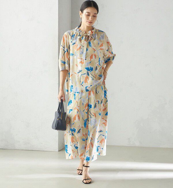 SHIPS for women「IPEKER 花柄 フロント ポケット フレア スカート」|スカート|