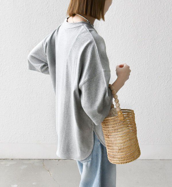 SHIPS any「SHIPS any:〈接触冷感/汗染み防止加工/洗濯機可能〉ラウンドヘム クルー ビッグ TEE」|Tシャツ・カットソー|