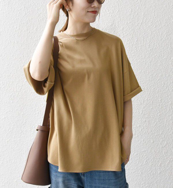 SHIPS any「SHIPS any:〈接触冷感/汗染み防止加工/洗濯機可能〉ラウンドヘム クルー ビッグ TEE」|Tシャツ・カットソー|