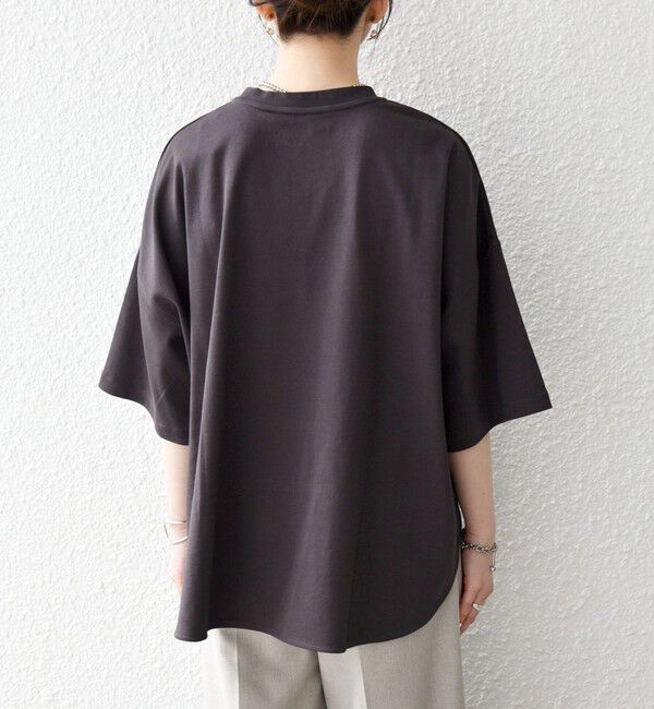 SHIPS any「SHIPS any:〈接触冷感/汗染み防止加工/洗濯機可能〉ラウンドヘム クルー ビッグ TEE」|Tシャツ・カットソー|