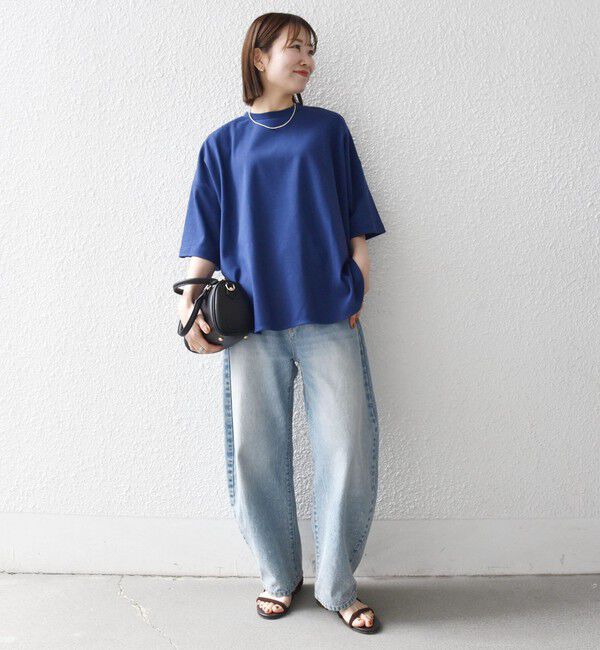 SHIPS any「SHIPS any:〈接触冷感/汗染み防止加工/洗濯機可能〉ラウンドヘム クルー ビッグ TEE」|Tシャツ・カットソー|