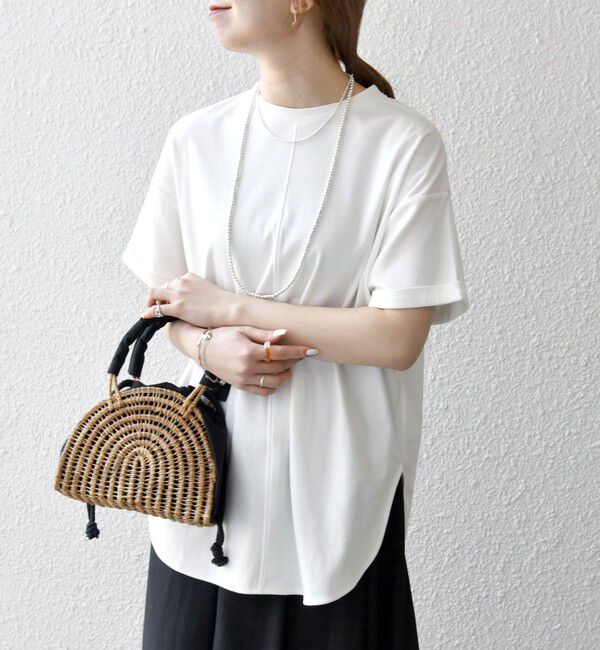 SHIPS any「SHIPS any:〈接触冷感/汗染み防止加工/洗濯機可能〉スリット ルーズ チュニック TEE」|Tシャツ・カットソー|