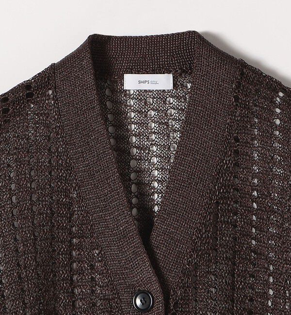 SHIPS any「《一部追加予約》SHIPS any:〈手洗い可能〉ギマ ワイド Vネック シアー カーディガン」|カーディガン|