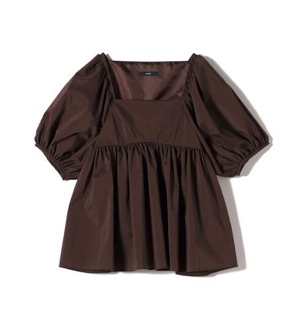 SHIPS for women「〈手洗い可能〉ストレッチ タフタ ウエスト ギャザー ブラウス」|シャツ・ブラウス|