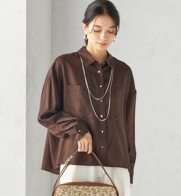 SHIPS for women「〈手洗い可能〉セルロース ツイル 羽織 シャツ」|シャツ・ブラウス|