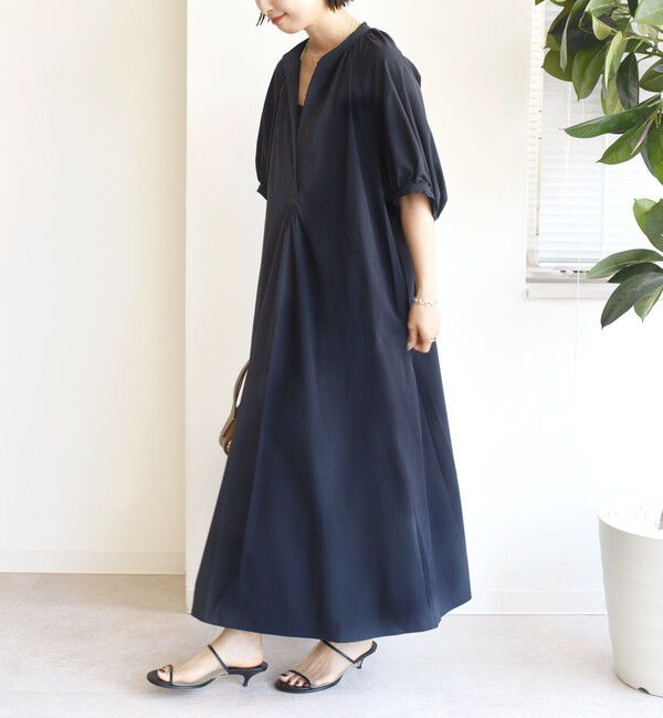 SHIPS for women「〈手洗い可能〉RENU ソフト タイプライター ギャザー ワンピース」|ワンピース|