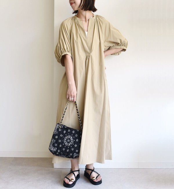 SHIPS for women「〈手洗い可能〉RENU ソフト タイプライター ギャザー ワンピース」|ワンピース|