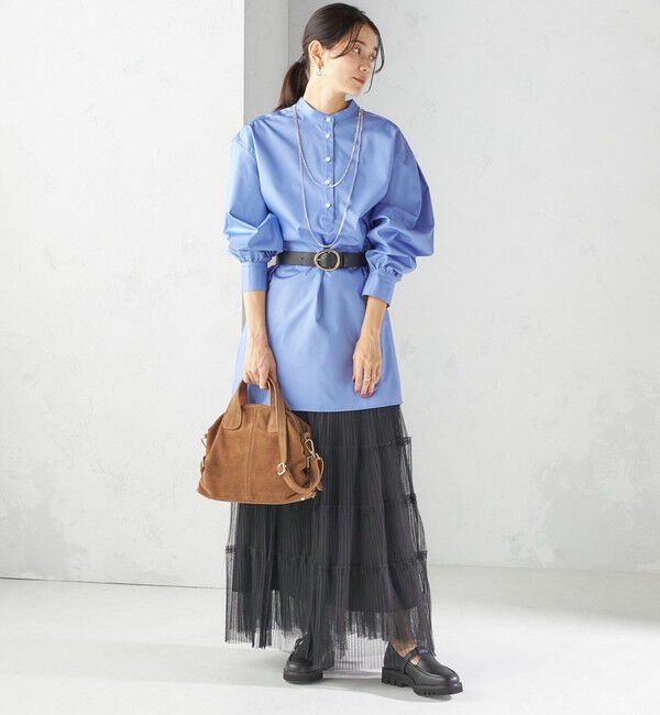 SHIPS for women「〈手洗い可能〉ソリッド バックタック チュニック シャツ」|チュニック|