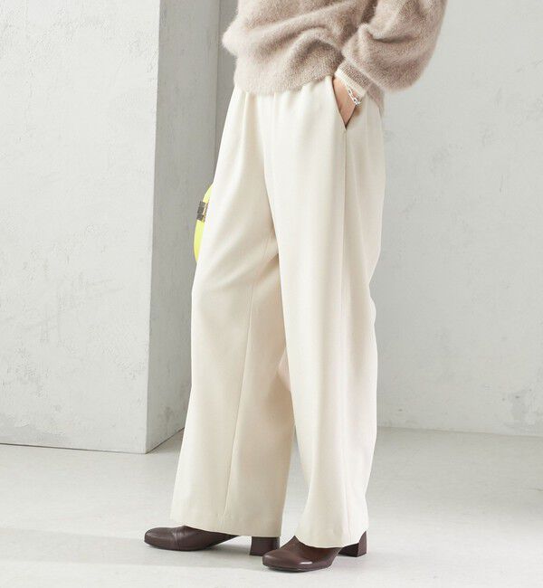 SHIPS for women「〈UVカット/防シワ加工〉梳毛調 ストレッチ ドロスト パンツ」|その他|