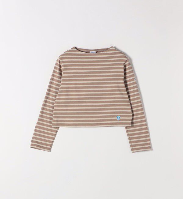 SHIPS any「ORCIVAL:〈手洗い可能〉ボートネック ボーダー ロングスリーブ プルオーバー 25AW」|Tシャツ・カットソー|ベージュ