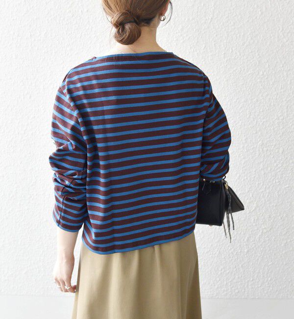 SHIPS any「ORCIVAL:〈手洗い可能〉ボートネック ボーダー ロングスリーブ プルオーバー 25AW」|Tシャツ・カットソー|