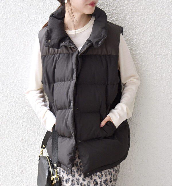 SHIPS any「SHIPS any: ナイロン スタンドカラー ダウン ベスト」|ダウンベスト・ベスト|