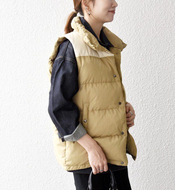 SHIPS any「SHIPS any: ナイロン スタンドカラー ダウン ベスト」|ダウンベスト・ベスト|